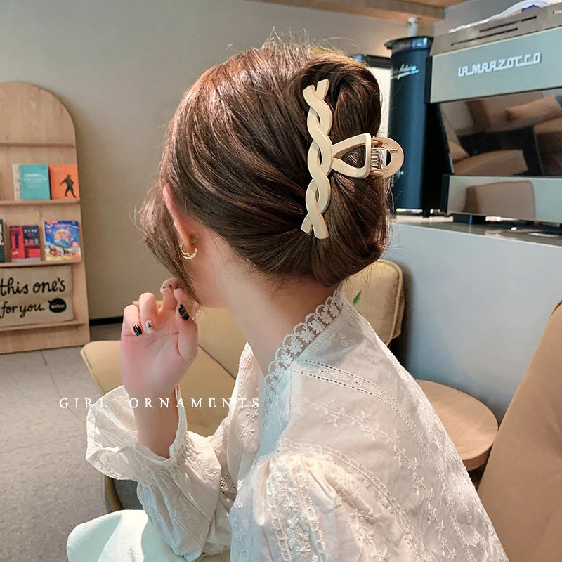 Headwear Set New Women Fashion Claw Clip Coffee Black Acrylic Large Hair Claw Korean For Girl Clip Barrette Hair Accessories